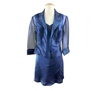 Alex Evenings blue formal dress with matching jacket. Women’s size 14